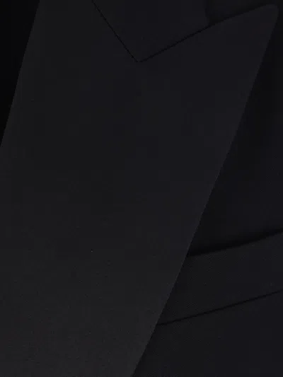 Saint Laurent Black Double-breasted Jacket With Peak Revers And Double Vent On The Rear In Wool Woman In Black