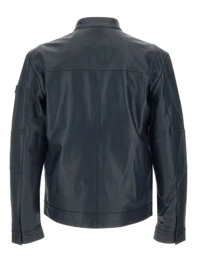 Peuterey Zip-up Bomber Jacket In Blue