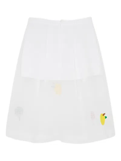 Mira Mikati Embroidered Mini Skirt In White
