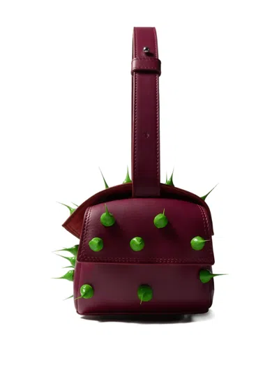 Sunnei Small Spiky Labauletto Shoulder Bag In Red