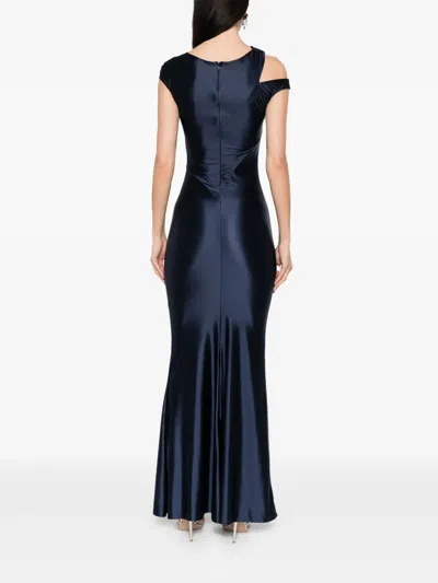 Moos Studio Cut Out-detail Maxi Dress In Blue