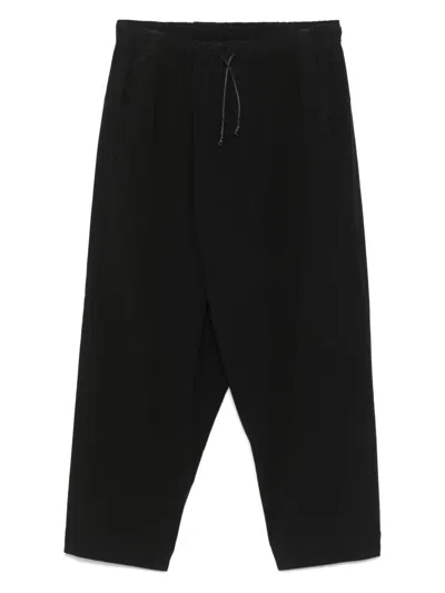 Transit Cotton Cropped Trousers In Black