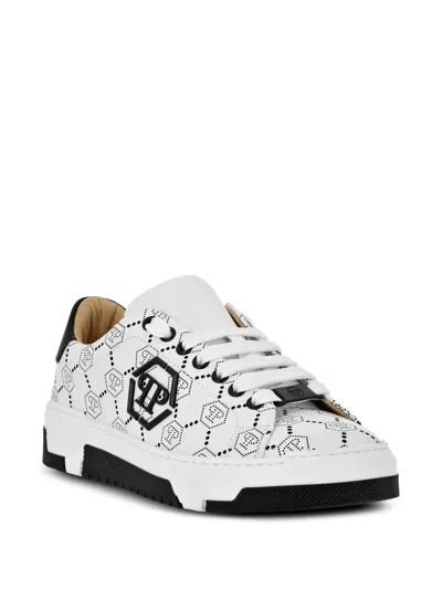 Philipp Plein Monogram Leather Sneakers In Multi