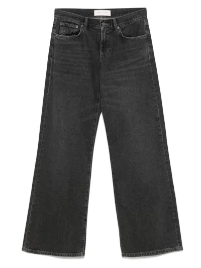 Jeanerica Kyoto Corduroy Low-rise Flared-leg Jeans In Black