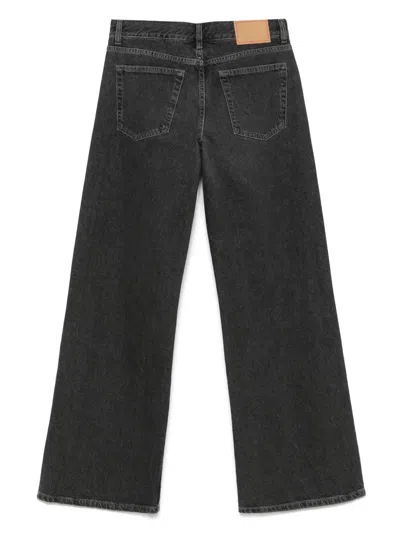 Jeanerica Kyoto Corduroy Low-rise Flared-leg Jeans In Black