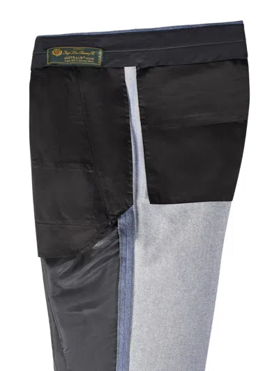 Franzese Collection Tailored Blue Australis Denim Super 150s Merino Wool Trousers In Blue