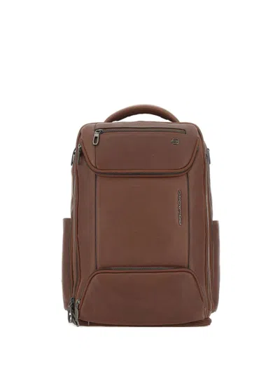 Piquadro 15.6” Laptop Holder Backpack In Brown
