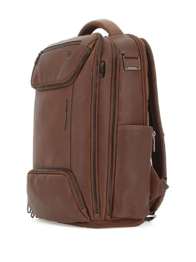 Piquadro 15.6” Laptop Holder Backpack In Brown