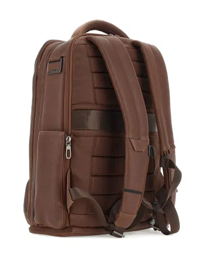 Piquadro 15.6” Laptop Holder Backpack In Brown