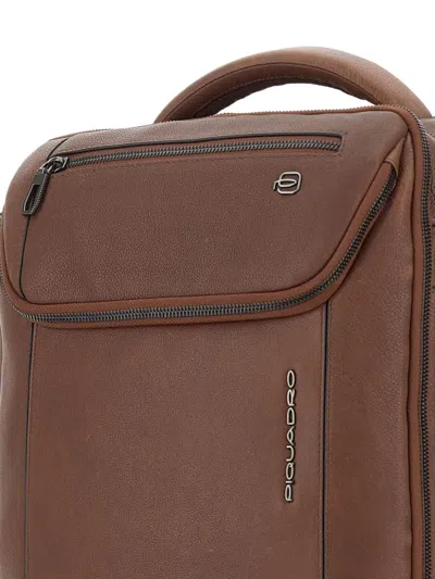 Piquadro 15.6” Laptop Holder Backpack In Brown