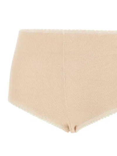 Blumarine Cotton Culotte Rhinestone Shorts In Pink