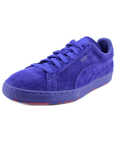 Puma Suede Classic Iced Rubber Mix  Men  Round Toe Suede Blue Sneakers'