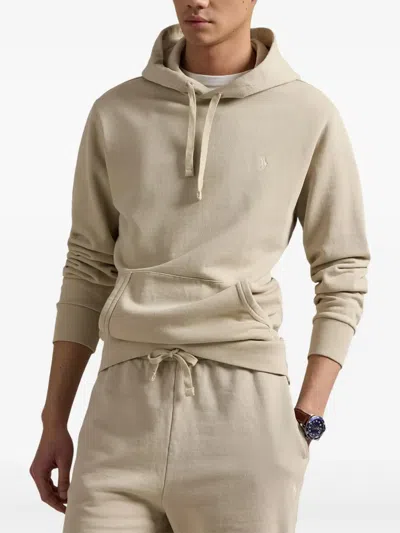 Polo Ralph Lauren Hooded Sweatshirt Kangaroo Pocket In Neutrals