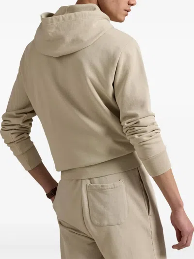 Polo Ralph Lauren Hooded Sweatshirt Kangaroo Pocket In Neutrals