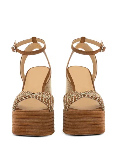 Shop Castaã±er 140mm Platform Sandals In Brown