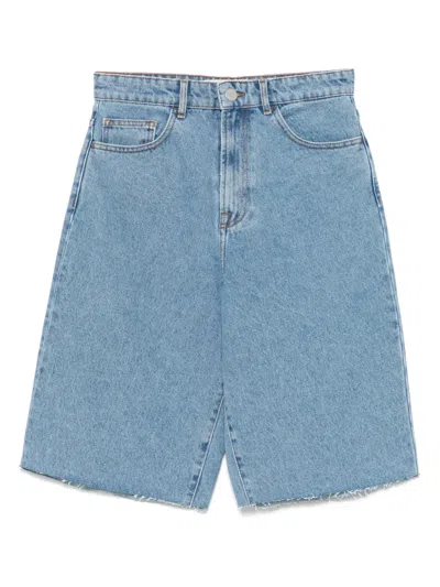 Rohe Baggy Fit Denim Shorts In Blue