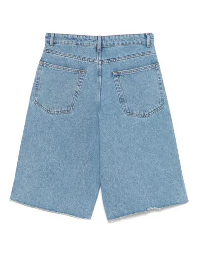Rohe Baggy Fit Denim Shorts In Blue