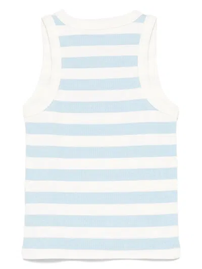 Mc2 Saint Barth Blue Tank Top In White
