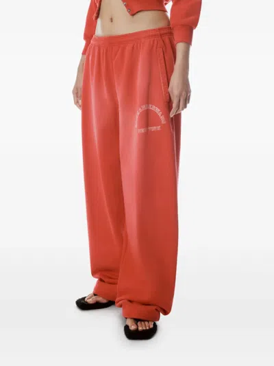 Alexander Wang Logo Oversized Sweatpants In Red