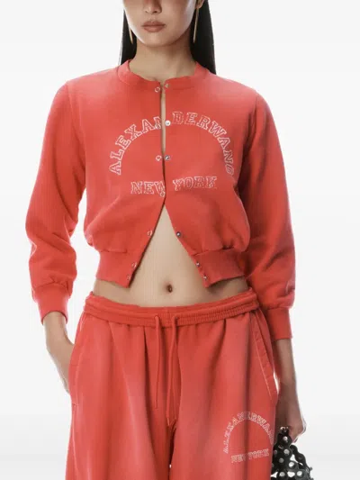 Alexander Wang Logo Oversized Sweatpants In Red