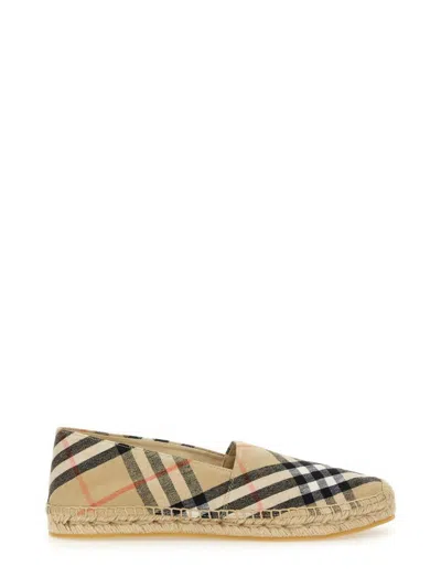 Burberry Canvas Check Pattern Espadrilles With Round Toe In Multicolour