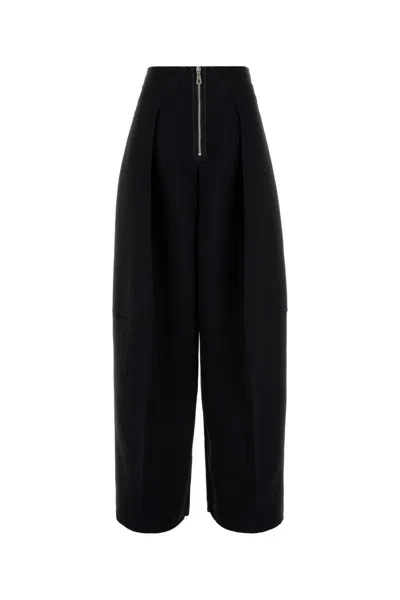 Jean Paul Gaultier Womens Black The Heavy Crepe Bonded Wide-leg High-rise Woven Trousers In Black