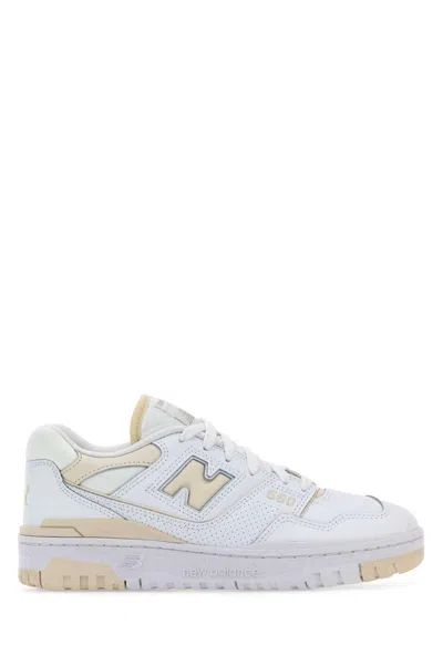 New Balance Leather Sneakers 550 Perforated Toe Rubber Sole In White