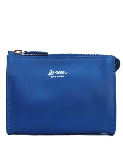 La Rose Minimal Leather Make-up Bag In Bluette