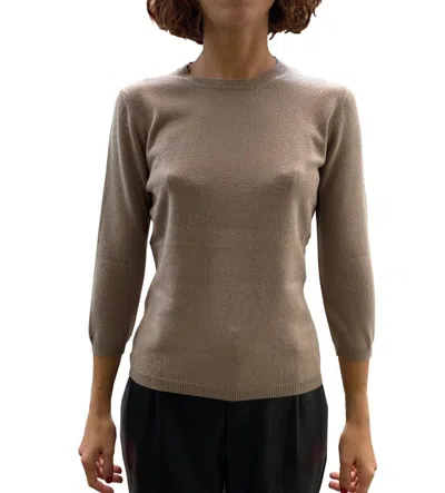 La Rose Maglia 3/4 Cashmere Tortora In Tortora