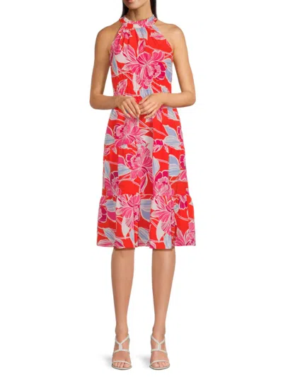 Eliza J Women's Printed Tiered Dress In Poppy