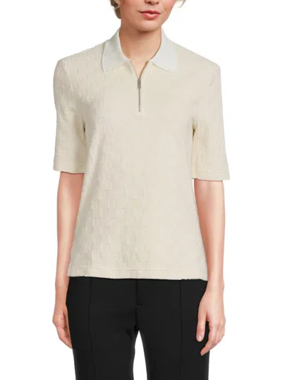 Ambush Monogrammed Terry Cloth Polo Shirt In White