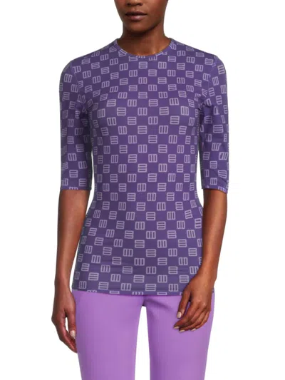 Ambush Monogram Fitted T-shirt In Purple