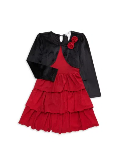 Joe-ella Little Girl's & Girl's Dalia Dress In Red Multi