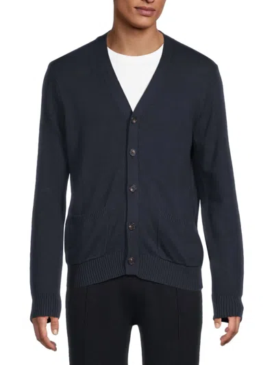 Bruno Magli Men's Cotton & Linen Cardigan In Navy