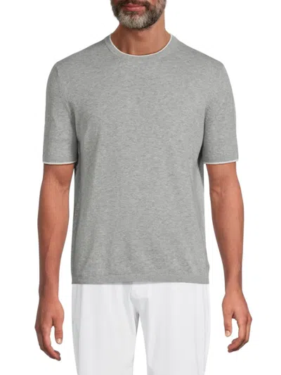 Bruno Magli Men's Tipped Knit T-shirt In Light Grey