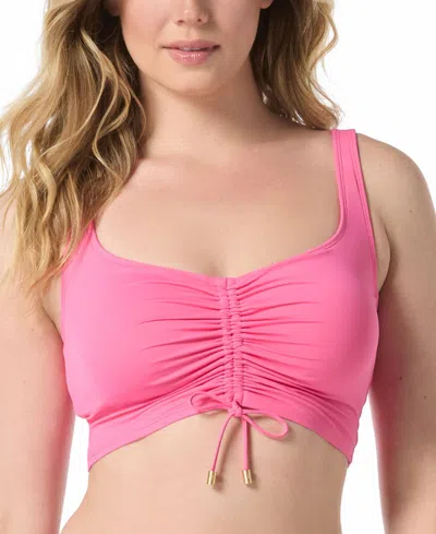 Coco Reef Women's Elevate Bra-sized Shirred Bikini Top In Plumeria Pink