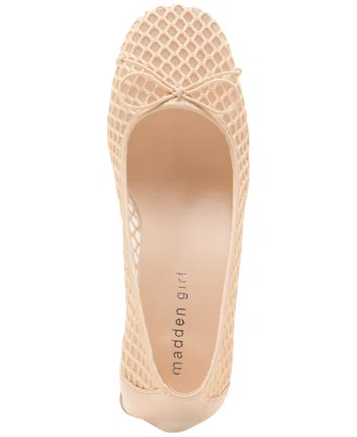 Madden Girl Emily-m Mesh Block-heel Ballet Pumps In Natural Mesh