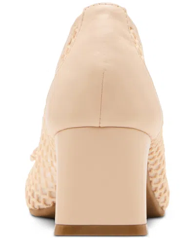 Madden Girl Emily-m Mesh Block-heel Ballet Pumps In Natural Mesh