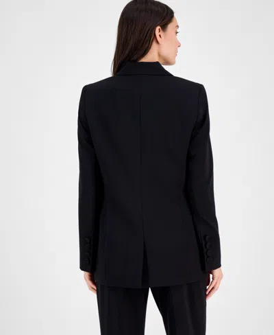 Tahari Asl Peak-lapel Button-front Jacket, Regular & Petite In Black