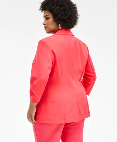 Inc International Concepts Plus Size 3/4-sleeve Blazer, Created For Macy's In Starfish Pink