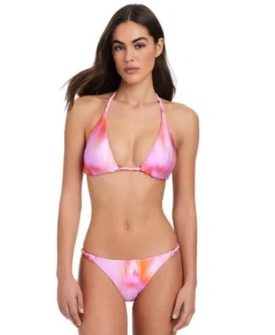 Red Carter Womens Braided Strap Triangle Bikini Top Hipster Bikini Bottoms In Sweet Perfume Multi