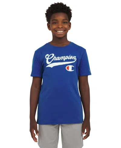 Champion Big Boys Logo Graphic Short-sleeve T-shirt In Royal Blue