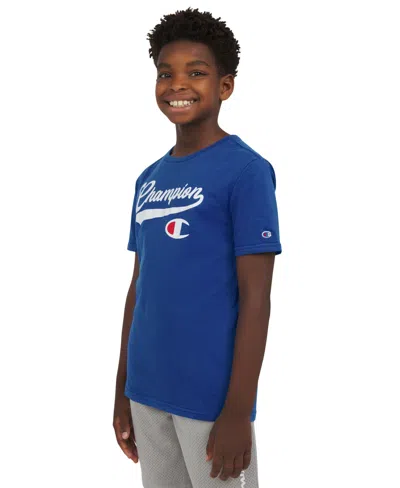 Champion Big Boys Logo Graphic Short-sleeve T-shirt In Royal Blue