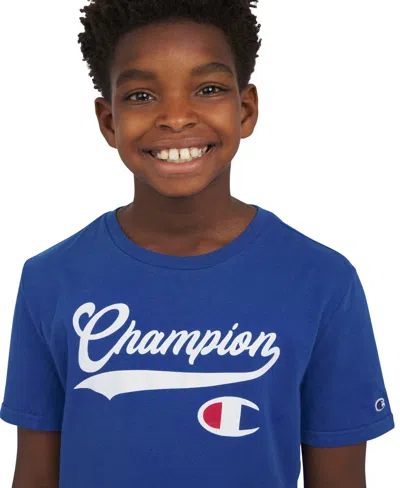 Champion Big Boys Logo Graphic Short-sleeve T-shirt In Royal Blue