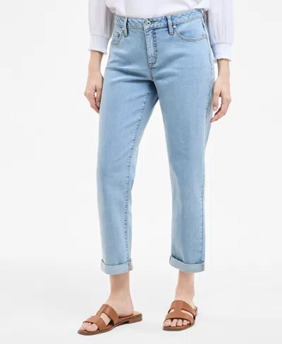 Style & Co Women's High Stretch Mid-rise Girlfriend Jeans, Exclusively At Macy's In Light Bell