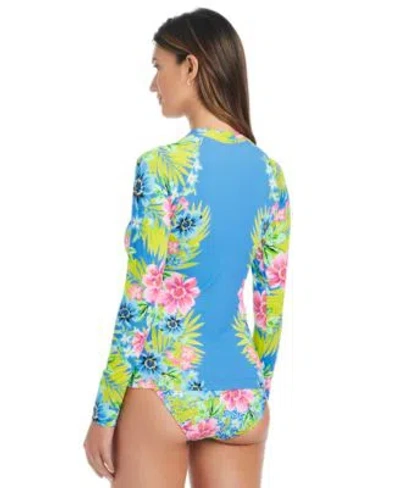 Bleu By Rod Beattie Womens Lets Get Away Rash Guard Sarong Hipster Bikini Bottoms In Multi