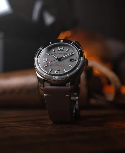 Spinnaker Men's Fleuss Automatic Gray Leather Strap Watch, 43mm In Brown