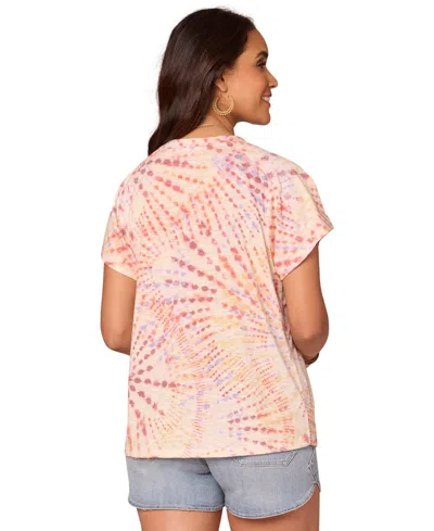 Democracy Petite Printed Short-sleeve Scoop-neck T-shirt In Butter Cream