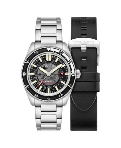 Spinnaker Men's Fleuss Automatic Severn Edition Solid Stainless Steel Bracelet Watch, 43mm In Black