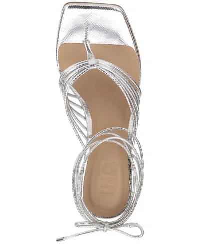 Inc International Concepts Women's Sahla Ankle-tie Sandals, Exclusively At Macy's In Silver